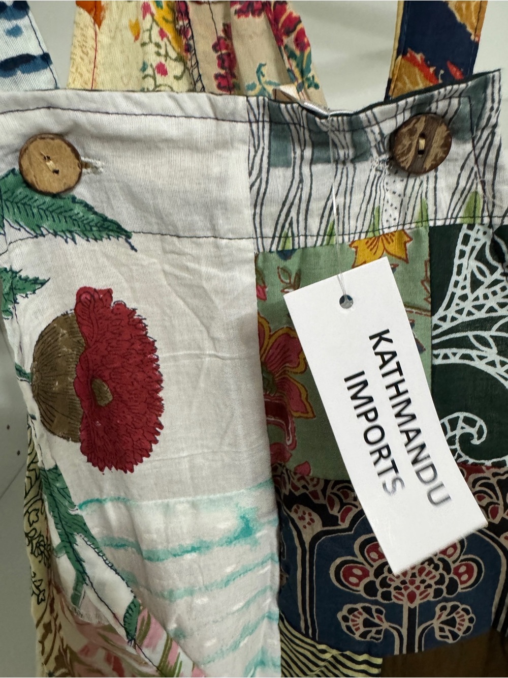 Kathmandu Imports Women's Patchwork Overalls One Size Fits Most Small To XL NWT - Picture 2 of 5
